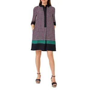 Hobbs London Marci Dress Geometric Print Shift Dress 6